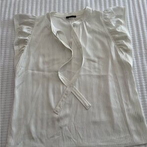 Tommy Hilfiger Cream Ruffle Sleeve Blouse